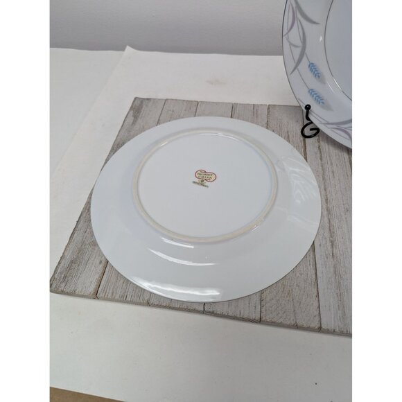 Vintage Valmont Royal Wheat Platinum Trim Set of 2 Dinner Plates 10 1/4" - Picture 4 of 6